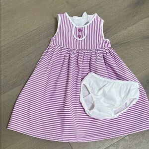 Gymboree Plum and White Striped Baby Dress & Bloomers